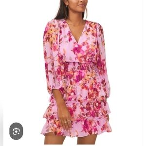 NWT Floral Pink Fit Flare Dress
